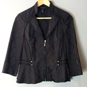 White House Black Market Black Eyelet jacket